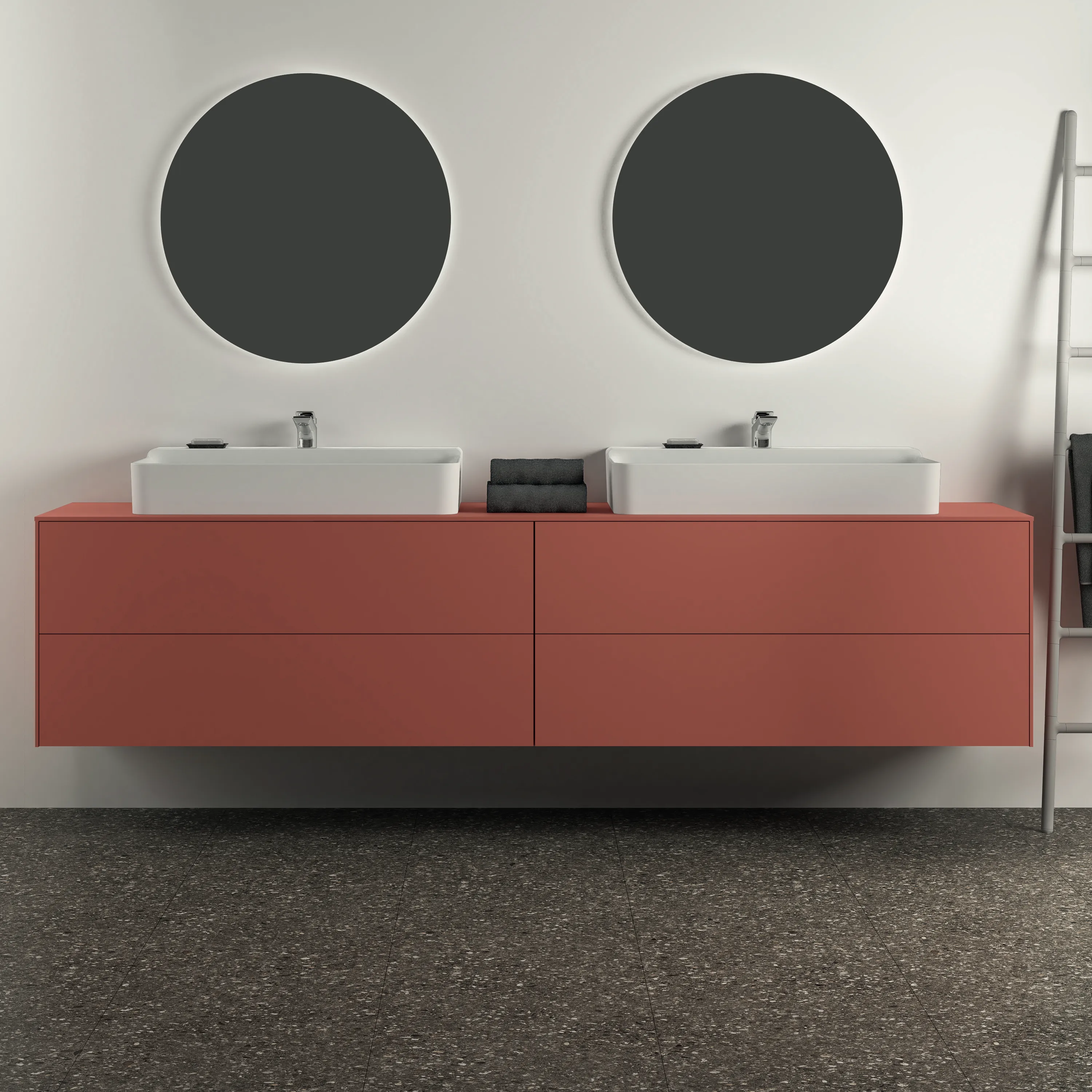 Ideal Standard Conca Waschtischunterschrank, 4 Auszüge, Push-Open mit Softclose-Einzug, Sunset matt, 2387x505x550 mm