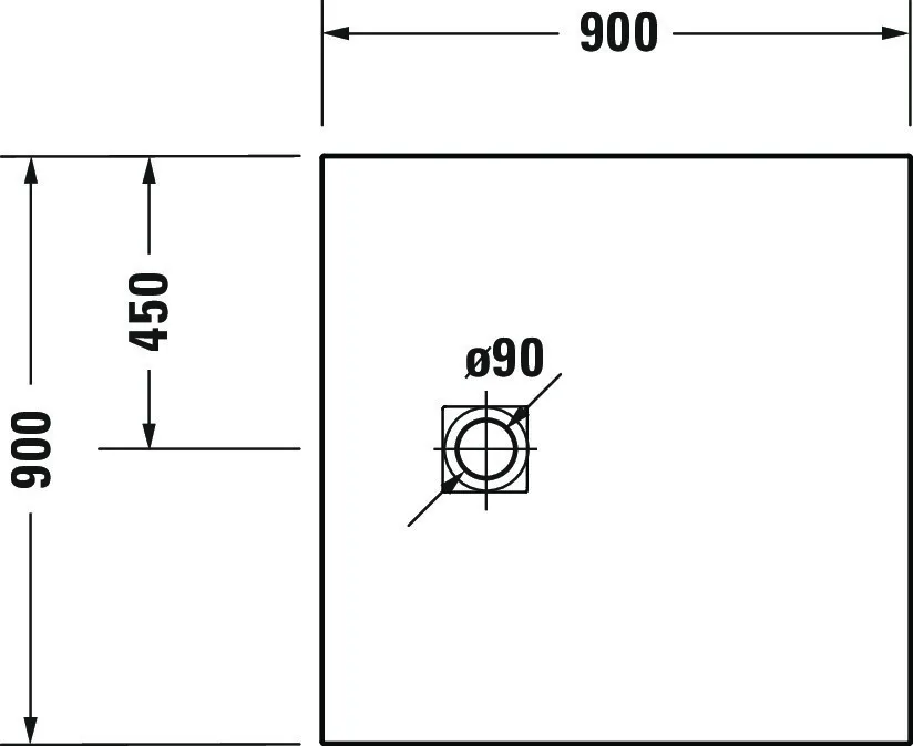 Duravit quadrat Duschwanne „Sustano“ 90 × 90 cm in Cream Matt