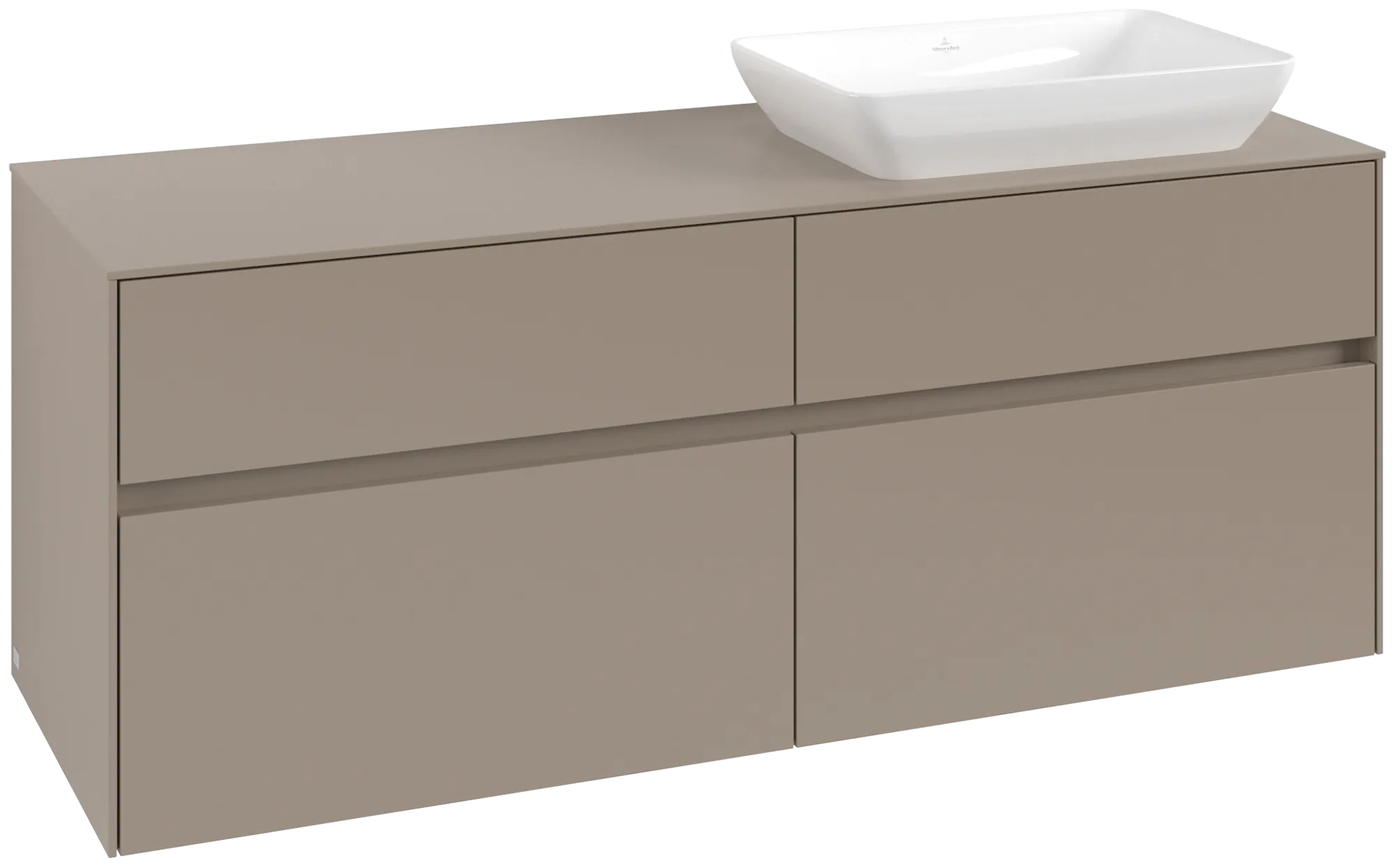 Villeroy & Boch Collaro Waschbeckenunterschrank C11800, 1400 x 548 x 500 mm, Eckig, Taupe