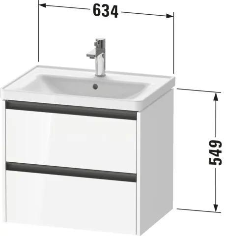 Duravit Waschtischunterschrank wandhängend „Ketho.2“ 63,4 × 54,9 × 45,5 cm in Weiß Supermatt Duravit Waschtischunterschrank wandhängend „Ketho.2“ 63,4 × 54,9 × 45,5 cm in Weiß Supermatt