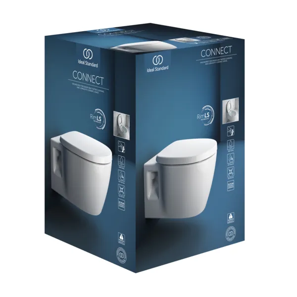 WC-Paket Connect, WC randlos, mit WC-Sitz Softclosing, 365x550x340mm, Weiß