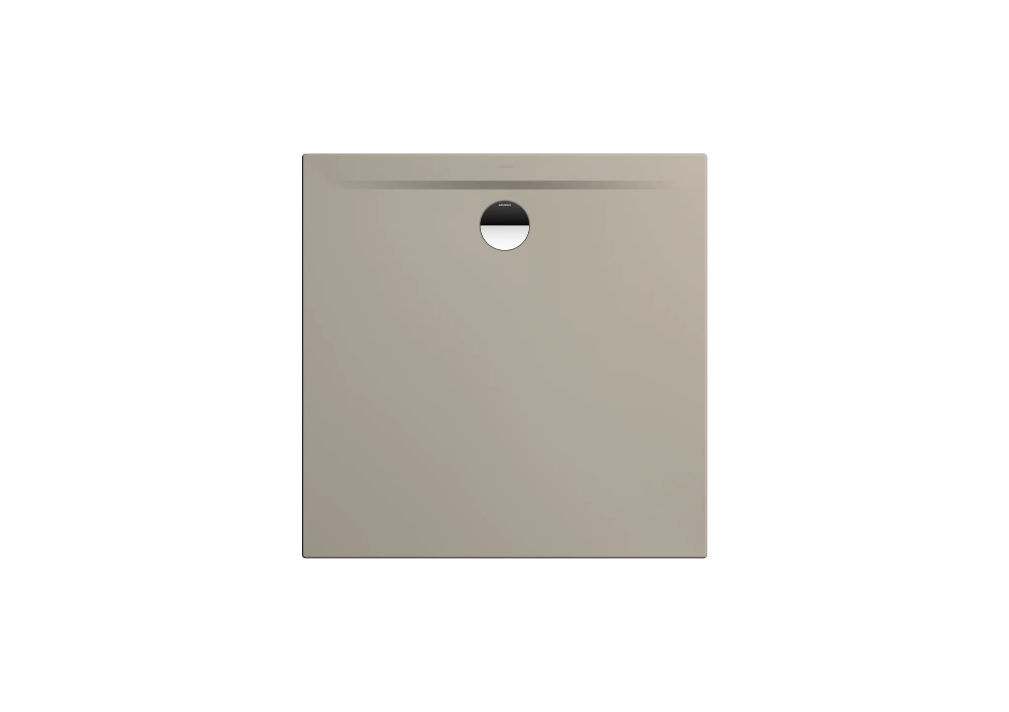 Kaldewei SUPERPLAN ZERO Duschfläche, quadratisch, 1.100 x 1.100 mm, 20 mm tief, warm grey 30, bodeneben, seitlicher mittiger Ablauf, MADE IN GERMANY
