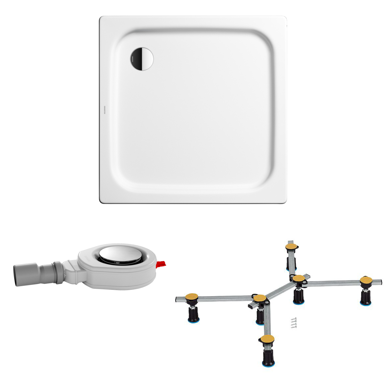 quadrat Set-Duschwanne Duschwanne mit KA-Ablauf und Füßen 80 × 80 cm quadrat Set-Duschwanne Duschwanne mit KA-Ablauf und Füßen 80 × 80 cm