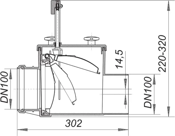 Rückstauverschluss Stausafe H, DN 100 Rückstauverschluss Stausafe H, DN 100