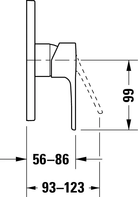 B.1 Einhebel-Brausemischer Unterputz mit Umstellventil,Ausl.86 Breite 170mm