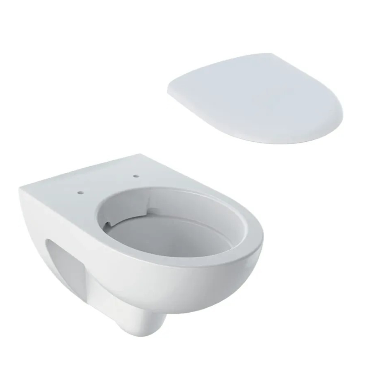 Wand-WC Rimfree Tiefspüler „Renova“ 33,5 × 34 × 54 cm mit KeraTect-Beschichtung und WC-Sitz „Renova“, Befestigung von oben, Soft Closing