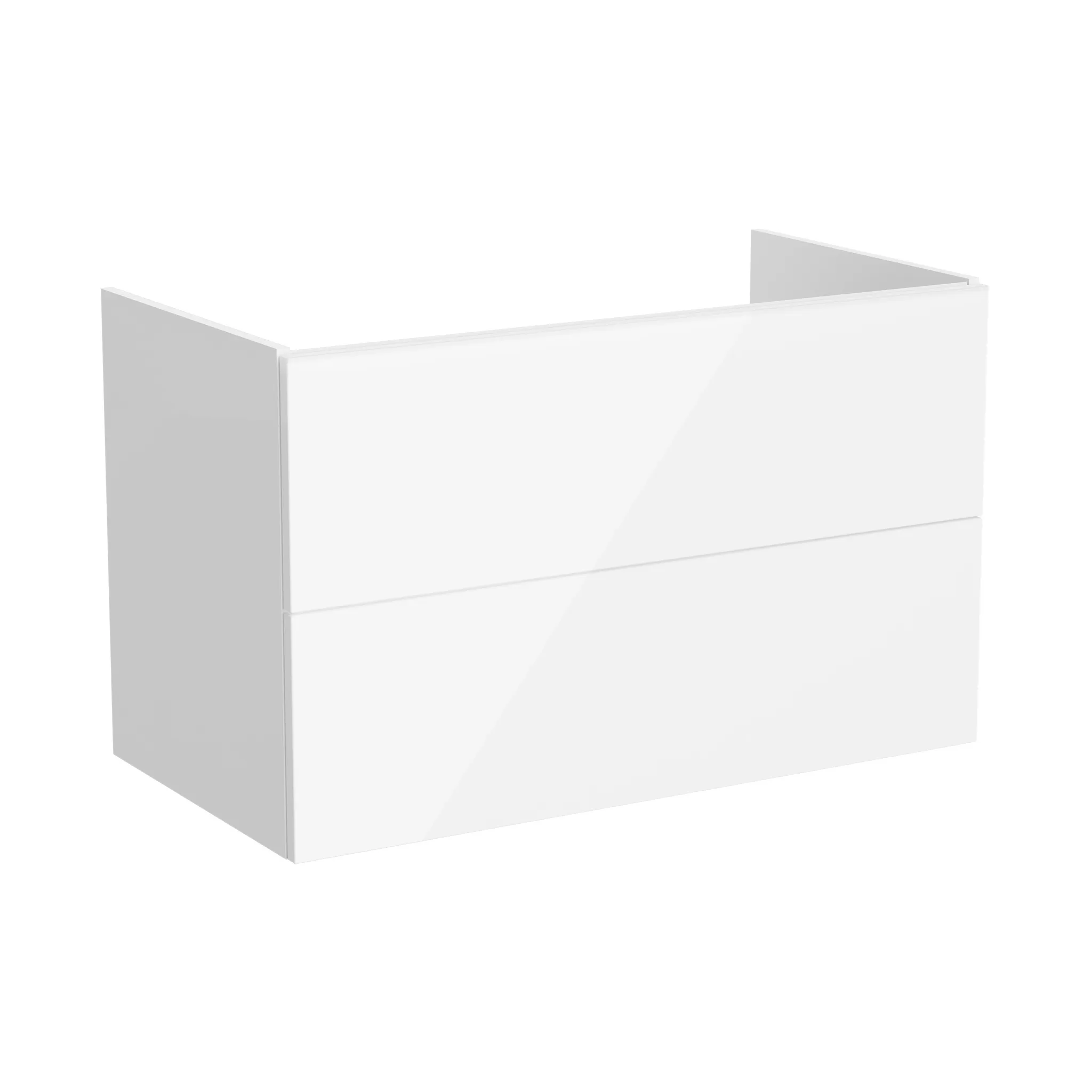 New Metropole Pure Waschtischunterschrank mit 2 Vollauszügen 98 x 52 x 60 cm (BxTxH) Weiß Hochglanz