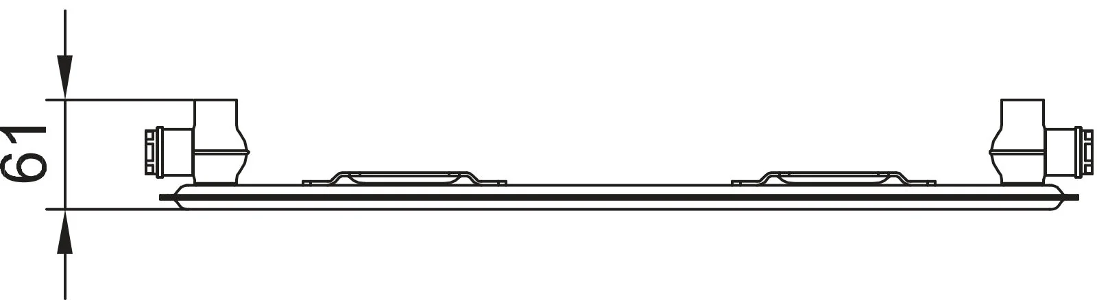 Flachheizkörper therm-x2 Profil-K Typ 10, HxLxT: 300x1000x61 mm, Farbe: Weiß RAL 9016 seidenglanz, 10 bar, Abdeckung: ohne, Wärmeleistung 75/65-20: 335 Watt, Bohrkonsole