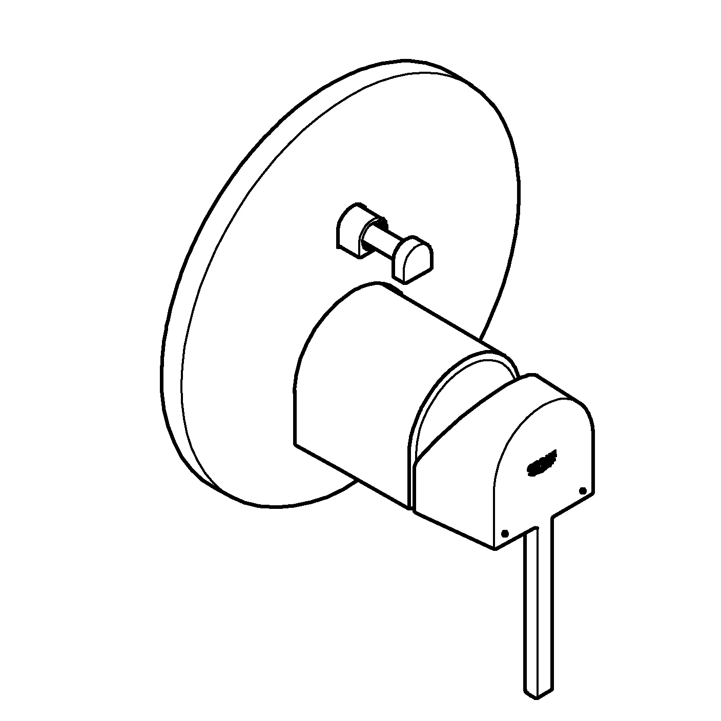 Einhand-Wannenbatterie Plus 24060_3, Fertigmontageset für Rapido SmartBox, chrom