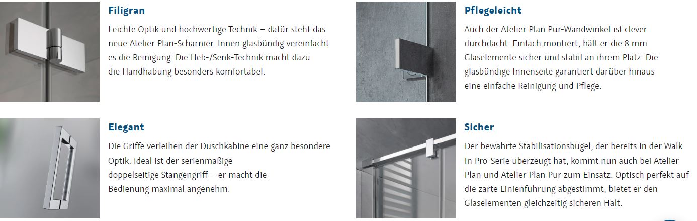 HSK rahmenlose Drehtür mit Nebenteil „Atelier Plan Pur“ für Nische Glas Linea 01 (80 cm), Scharniere Chromoptik (Alu Hochglanz poliert), Sondergröße HSK rahmenlose Drehtür mit Nebenteil „Atelier Plan Pur“ für Nische Glas Linea 01 (80 cm), Scharniere Chromoptik (Alu Hochglanz poliert), Sondergröße