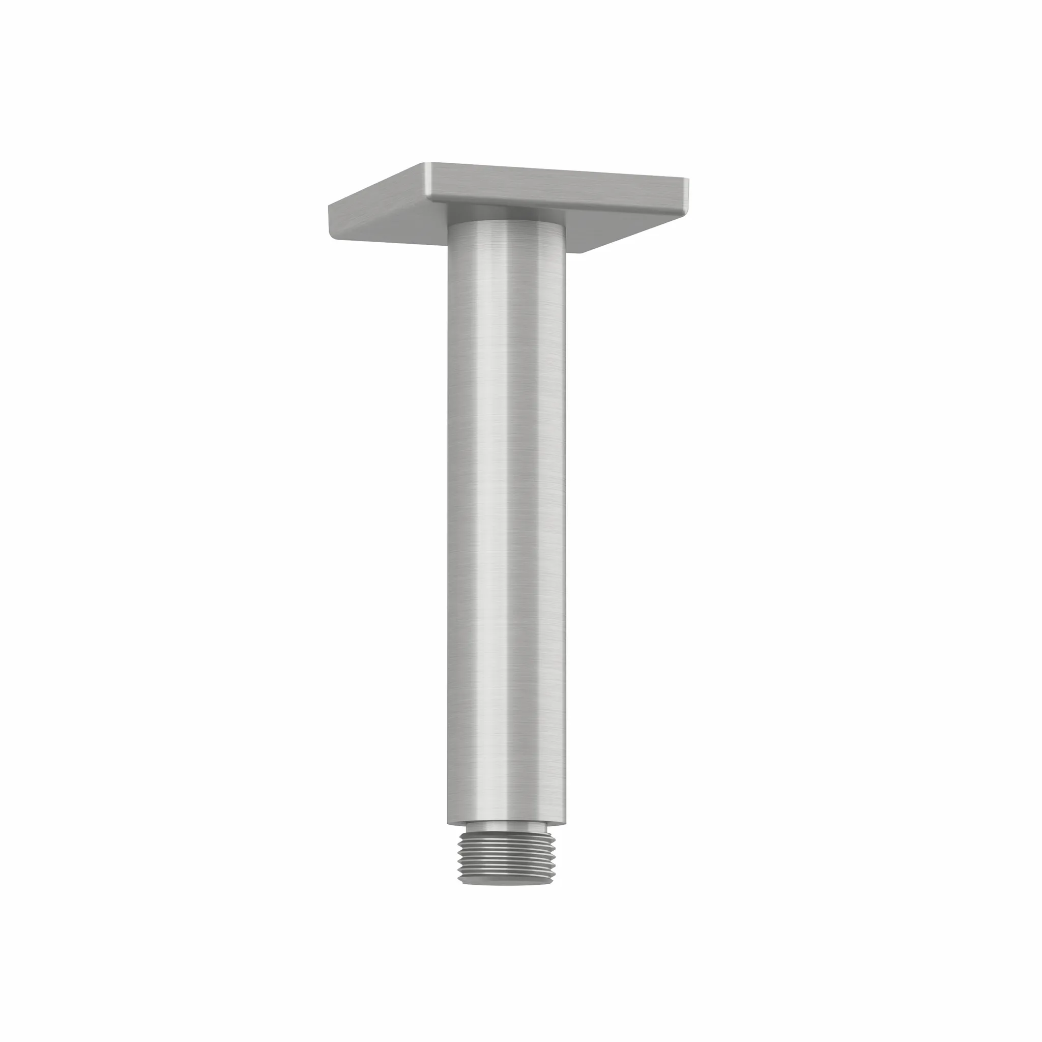 Kludi A-QA Deckenauslass 150 mm, eckige Rosette in Stainless Brushed Nickel, DN 15, für Tellerkopfbrause