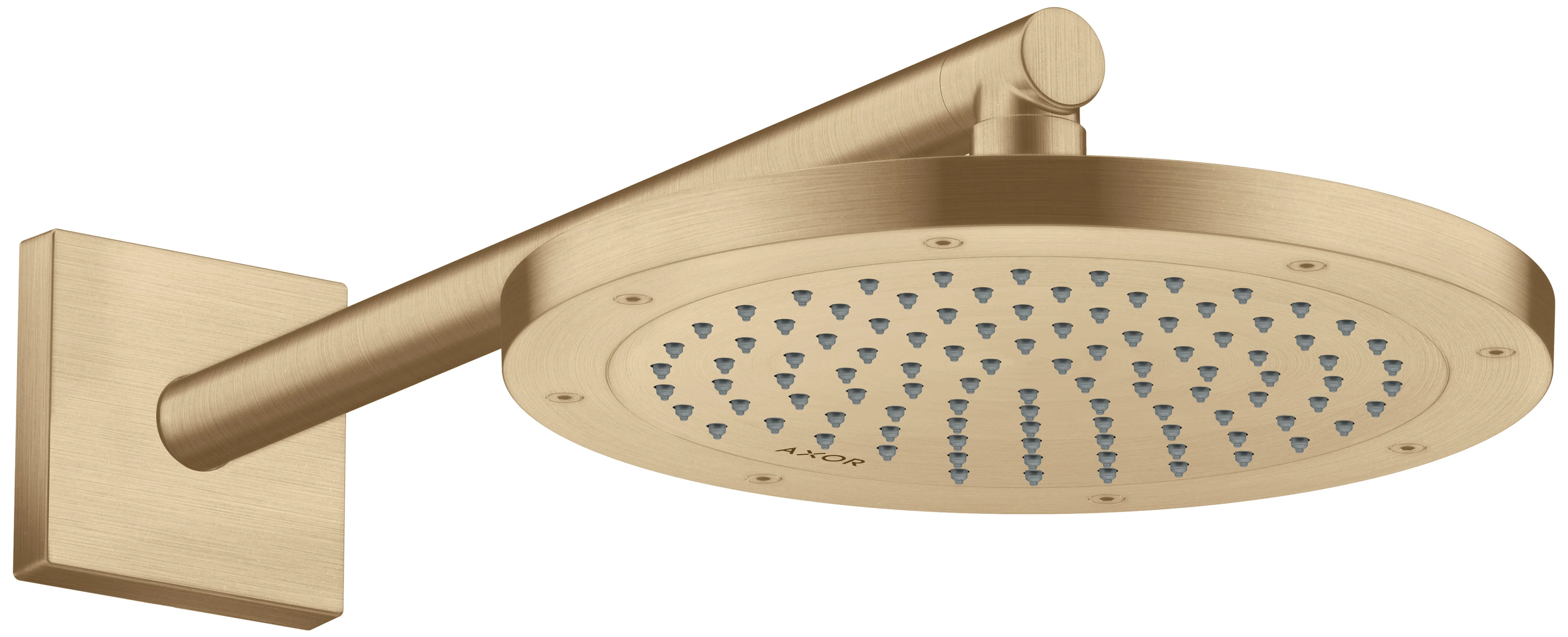 Hansgrohe AXOR ShowerSolutions Kopfbrause 245 1jet Brushed Bronze, 245 mm, verstellbarer Winkel, abnehmbar zur Reinigung, G 1/2 Anschluss