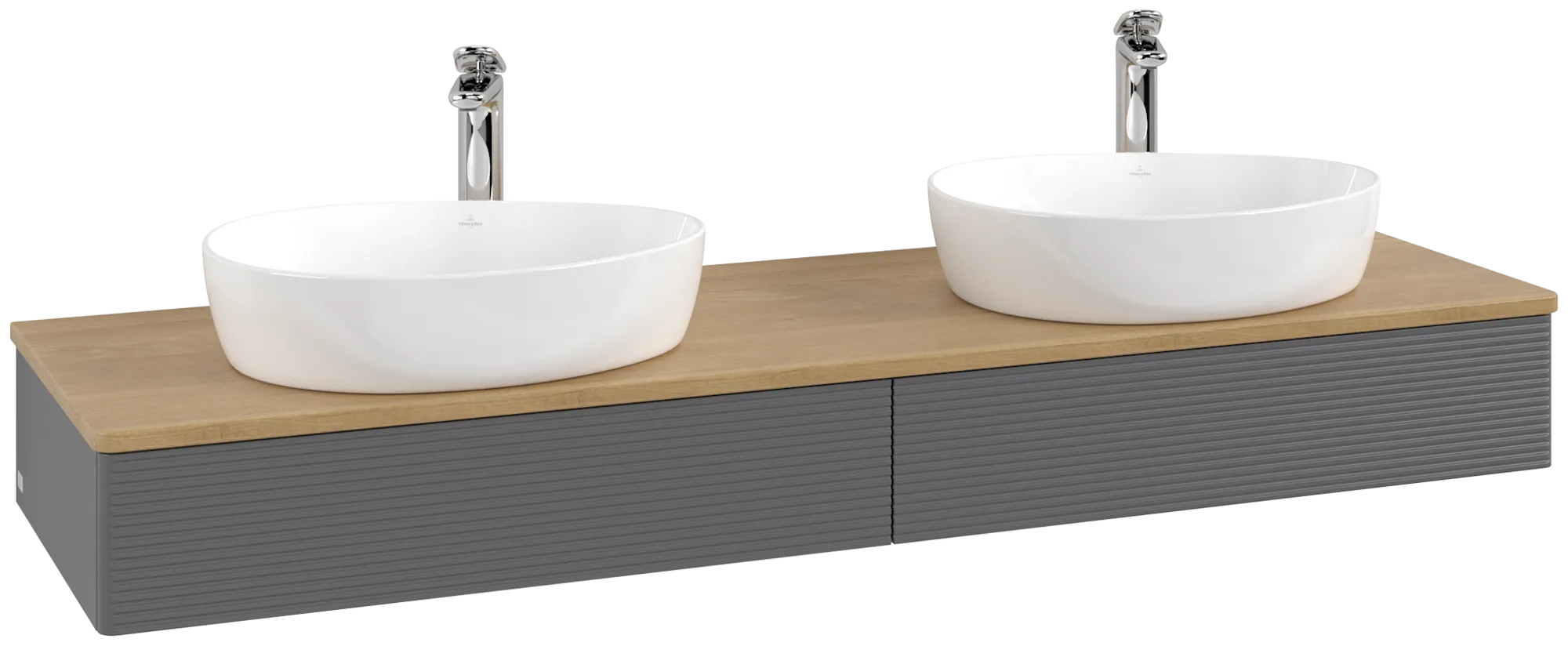 Villeroy & Boch Waschbeckenunterschrank Antao L17_5, anthrazit matt lackiert/Honey Oak