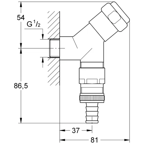 Original WAS Anschlussventil 41015, DN 15, Wandmontage, integrierte Schlauchplatzsicherung, Fettkammer-Oberteil 1/2'' für den absperrbaren Schlauchanschluss, eigensicher, chrom Original WAS Anschlussventil 41015, DN 15, Wandmontage, integrierte Schlauchplatzsicherung, Fettkammer-Oberteil 1/2'' für den absperrbaren Schlauchanschluss, eigensicher, chrom