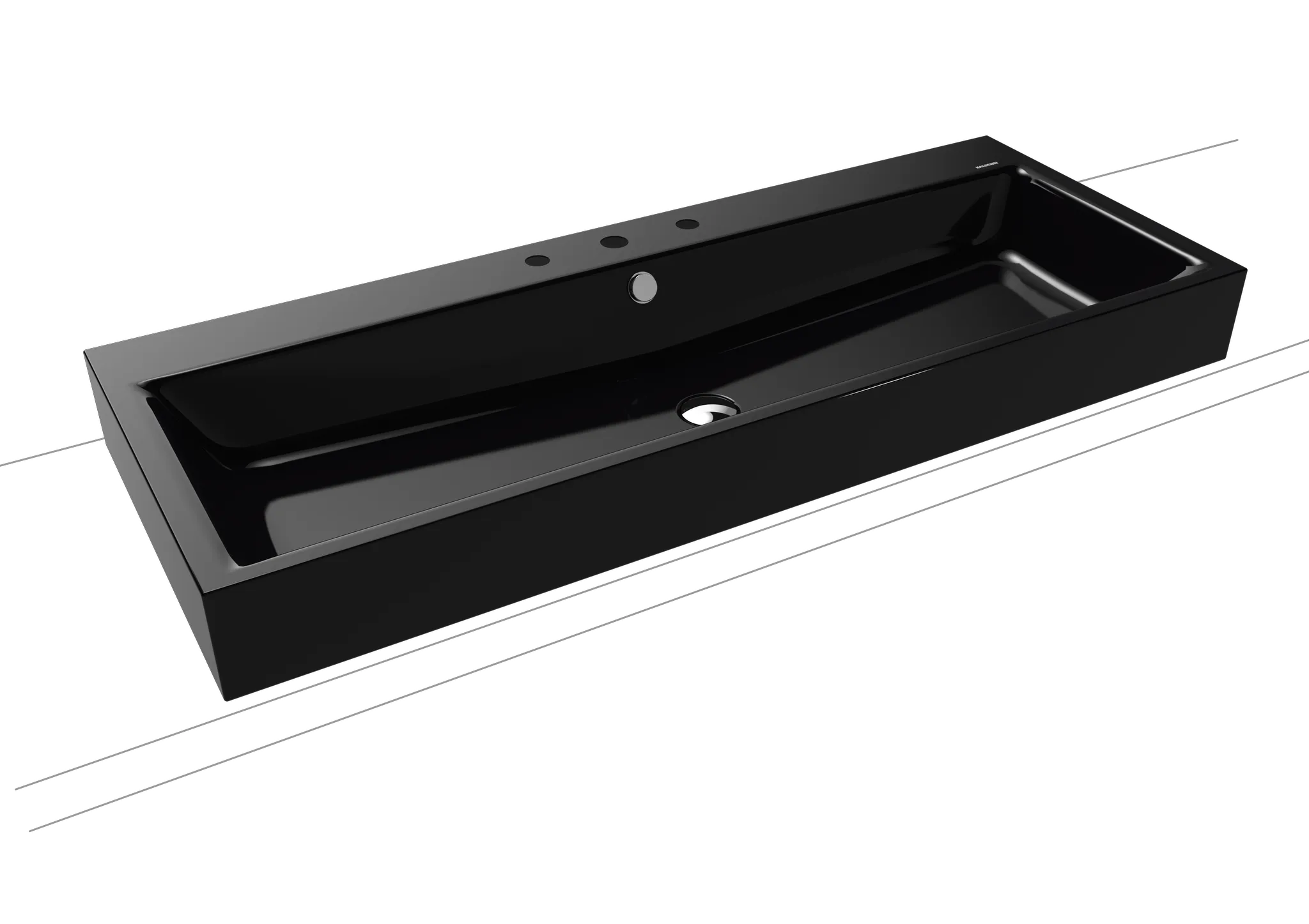 Doppelwaschtisch „Puro“ 120 × 46 cm in schwarz, mit Perl-Effekt