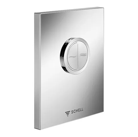 WC-Betätigungsplatte EDITION Eco ND, Design-Betätigungsplatte, Betätigungstasten für Spar- und Hauptspülung, 4,5 - 6,0 l, B 124 mm x H 153,5 mm x T 12 mm, Frontplatte chrom