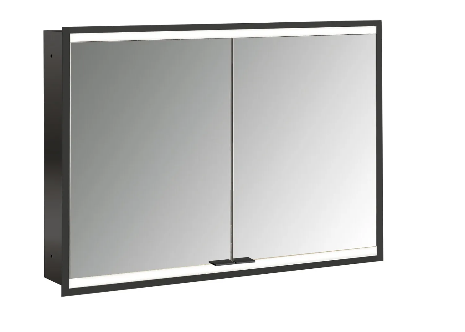 emco prime 2 emco asis PG2 Lichtspiegelschrank Prime 2 FaceliftUnterputz 1000 mm 2-türig schwarzRückwand verspiegelt