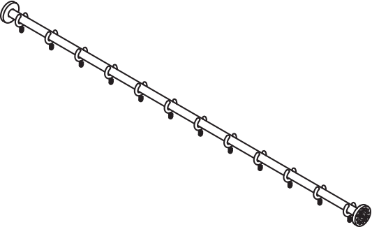 Vorhangstange, d:25, L=1524mm, plvb weiß tiefmatt