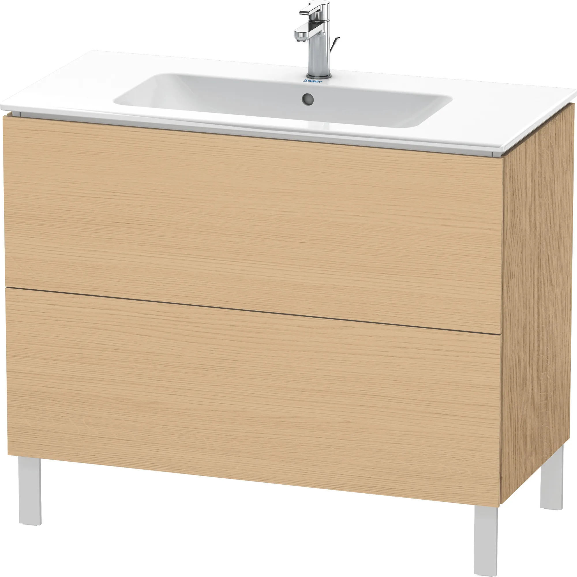 Duravit Waschtischunterschrank bodenstehend „L-Cube“ 102 × 70,4 × 48,1 cm Eiche Natur Duravit Waschtischunterschrank bodenstehend „L-Cube“ 102 × 70,4 × 48,1 cm Eiche Natur