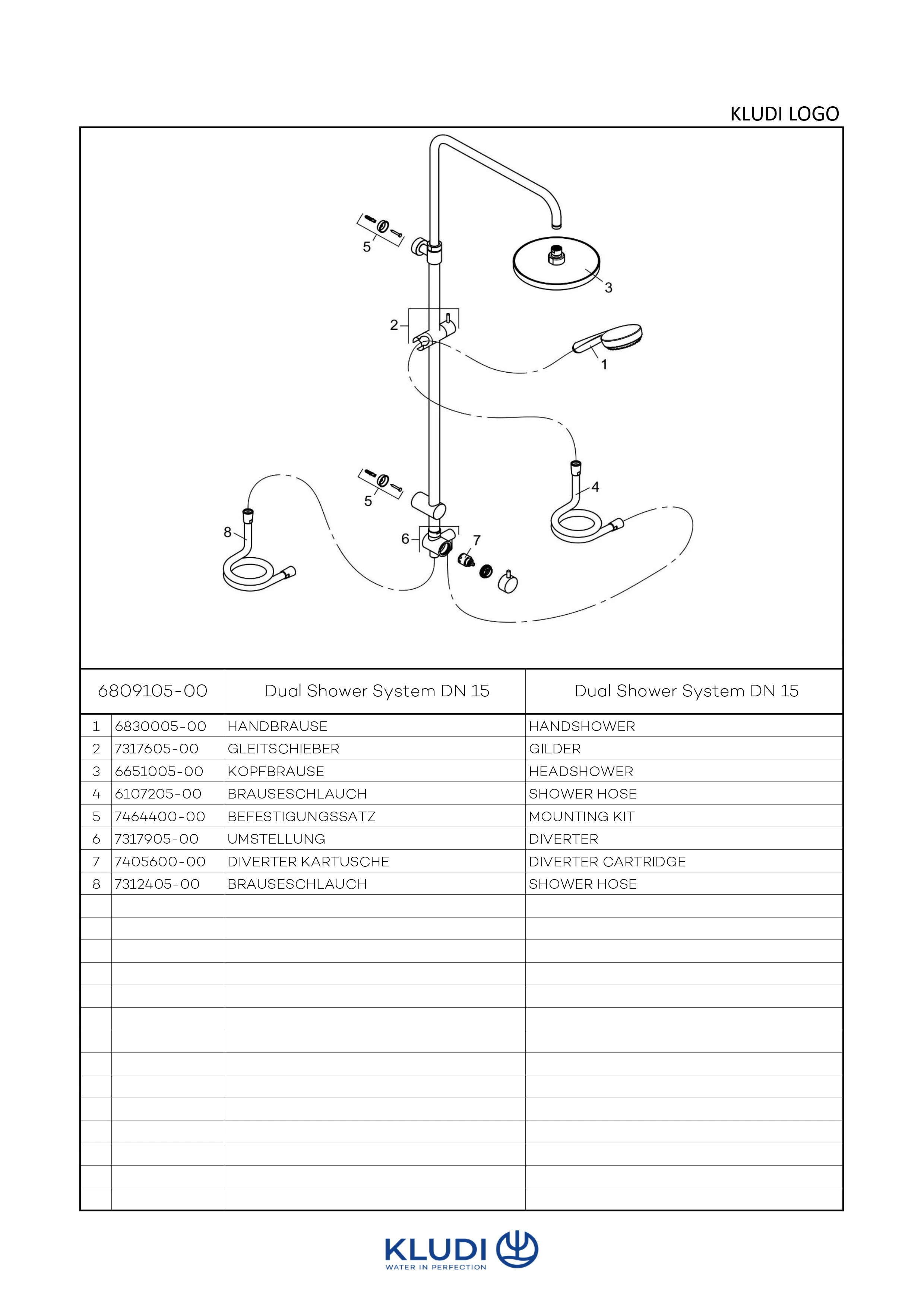 LOGO Dual Shower System mit 3S Handbrause chrom