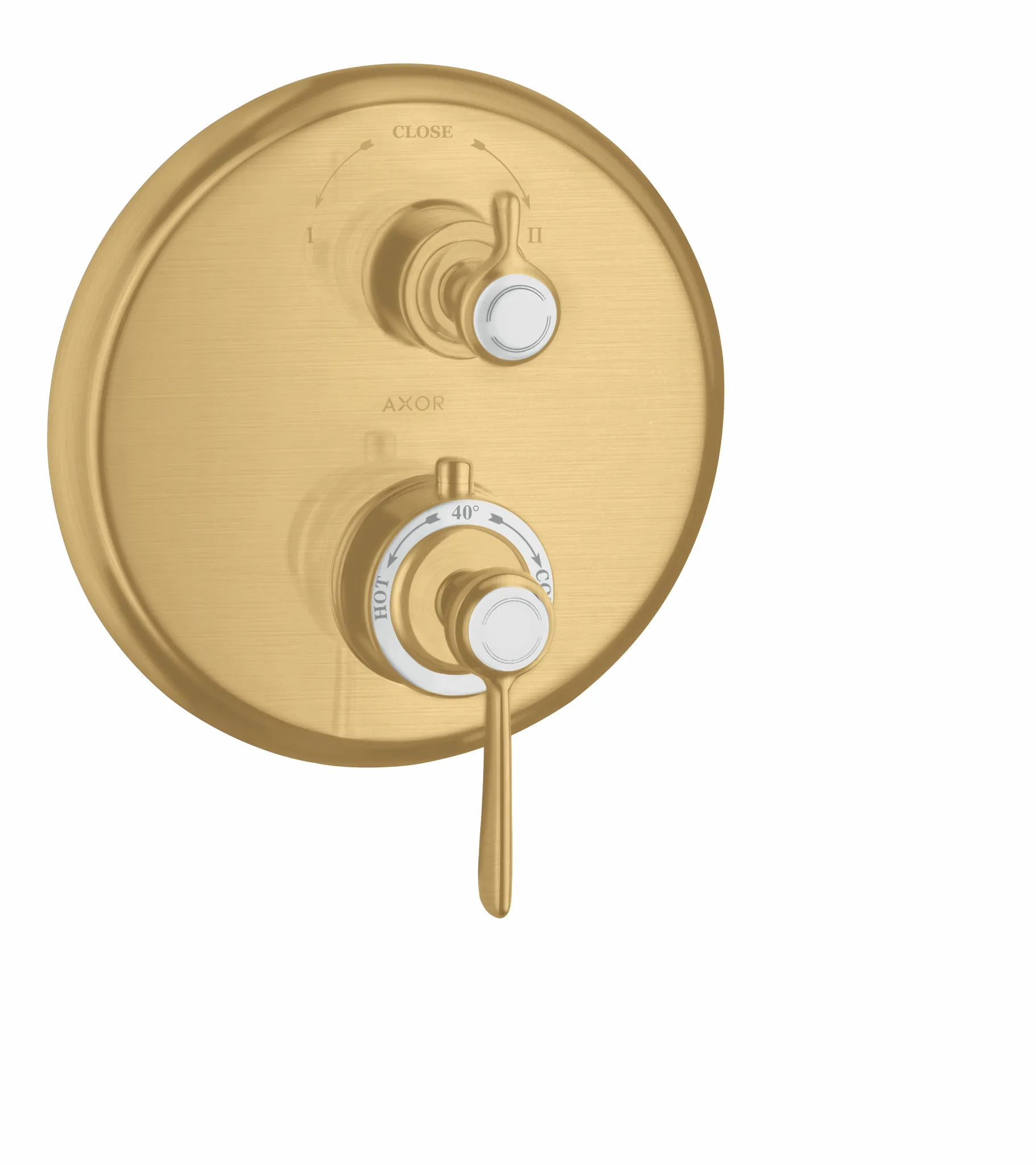 Hansgrohe AXOR Montreux Thermostat Unterputz mit Hebelgriff und Ab- und Umstellventil, Brushed Gold Optic