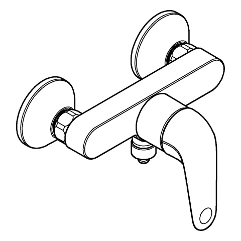 Grohe Euroeco Einhand-Brausebatterie, Wandmontage, chrom Grohe Euroeco Einhand-Brausebatterie, Wandmontage, chrom