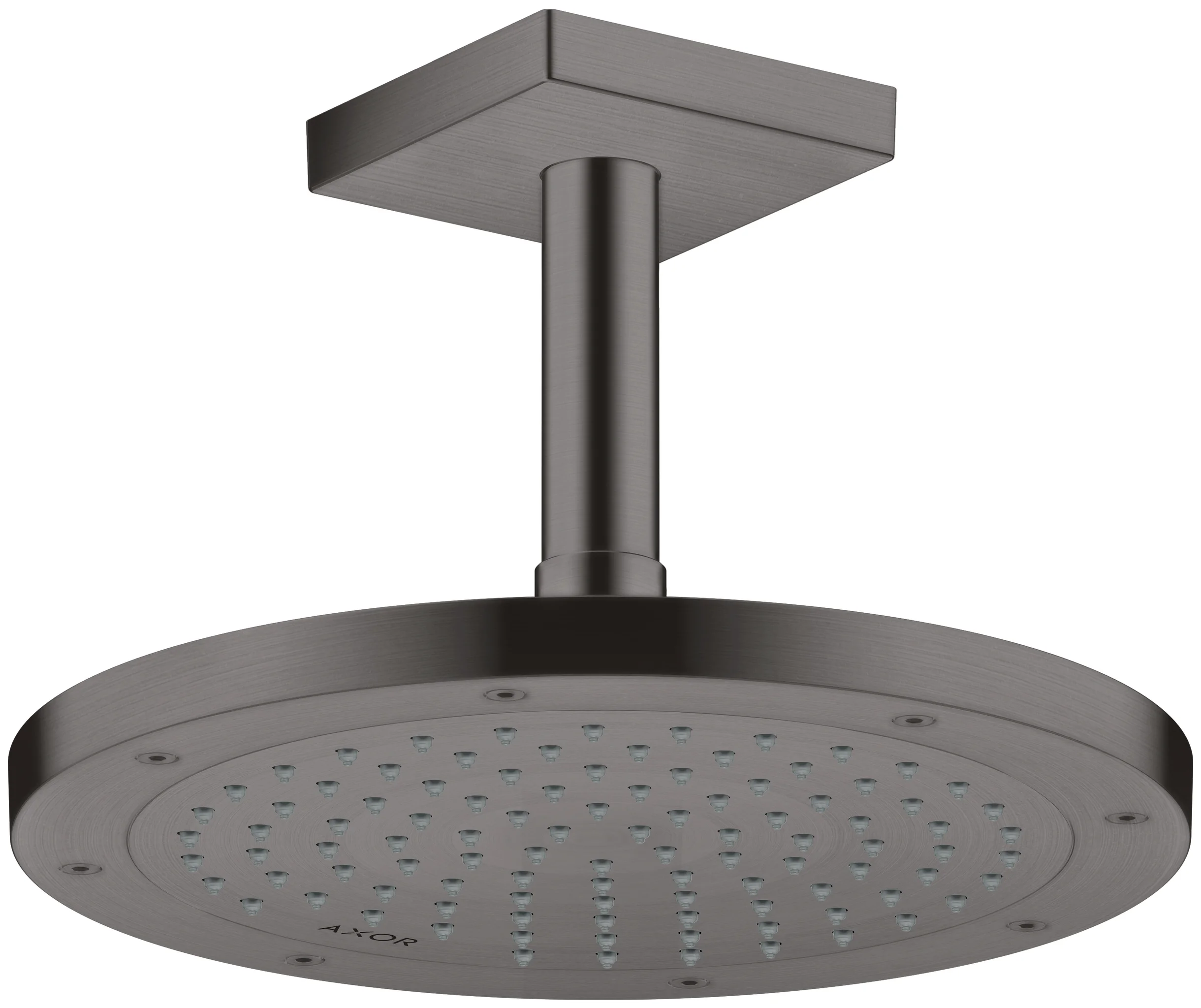 Hansgrohe AXOR ShowerSolutions Kopfbrause 245 1jet EcoSmart+ Brushed Black Chrome, 245 mm, verstellbarer Winkel, abnehmbar zur Reinigung