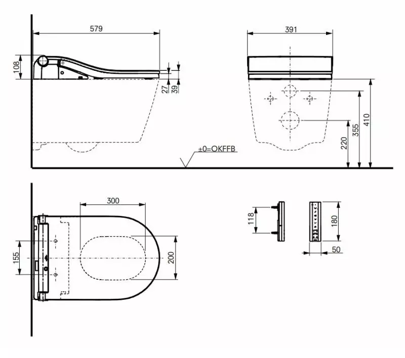 Toto Set Dusch-WC WASHLET® „RW“ Sitz mit WC und Anschlussschlauch