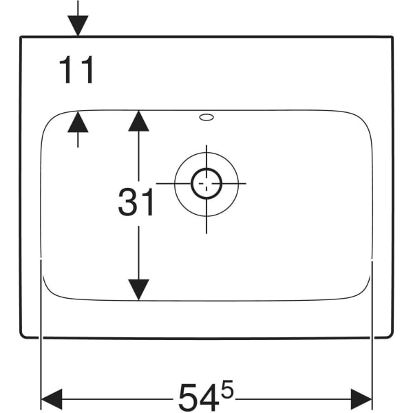Wandwaschtisch „iCon“, rechteckig 60 × 48,5 cm in weiß alpin