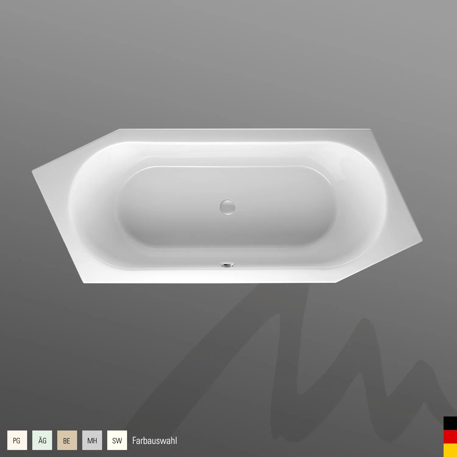 Mauersberger Acryl-Badewanne ovata asym 205/80 links, 2050x800x475, Farbgruppe 2 Mauersberger Acryl-Badewanne ovata asym 205/80 links, 2050x800x475, Farbgruppe 2