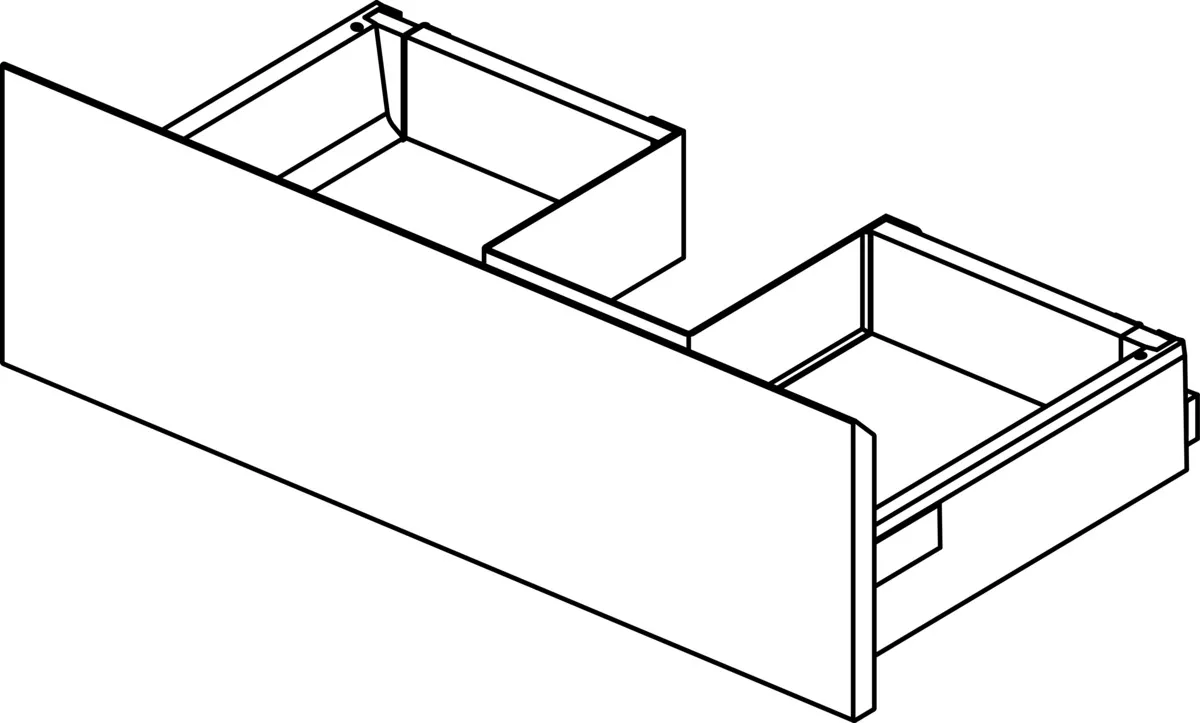 Ideal Standard Connect Air Untere Schubladenfront, Hellgrau glänzend/matt, für Doppelwaschtischunterschrank 1300 mm