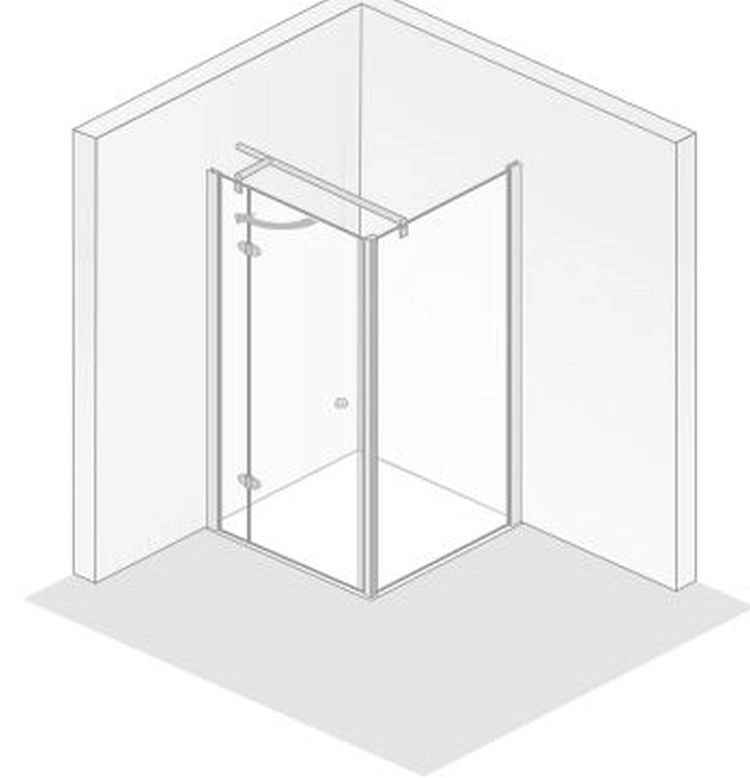 HSK teilgerahmte Drehtür an Nebenteil „Premium Classic“ Glas Klar hell, Profile Alu Silber-matt, Scharniere Premium Classic, H: 2000 mm HSK teilgerahmte Drehtür an Nebenteil „Premium Classic“ Glas Klar hell, Profile Alu Silber-matt, Scharniere Premium Classic, H: 2000 mm