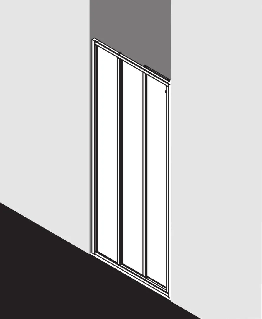 Kermi Duschtür Gleittür 3-teilig mit Festfeld für Nische und Ecke „NOVA 2000“ 185 cm Glas Kerolan Fontana, Profile Silber Mattglanz Kermi Duschtür Gleittür 3-teilig mit Festfeld für Nische und Ecke „NOVA 2000“ 185 cm Glas Kerolan Fontana, Profile Silber Mattglanz