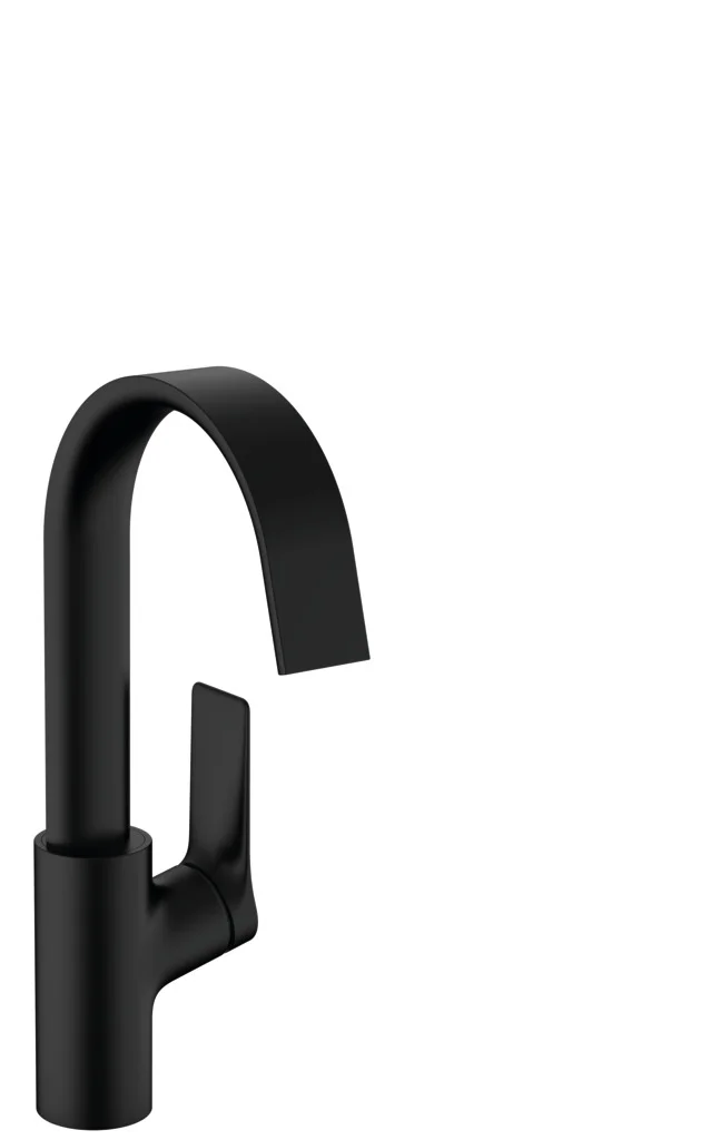 Hansgrohe Vivenis Einhebel-Waschtischmischer 210, mattschwarz, Ausladung 139 mm, Auslaufhöhe 209 mm, Schwenkbereich 120°, WaterfallStream, max. Durchfluss 5 l/min