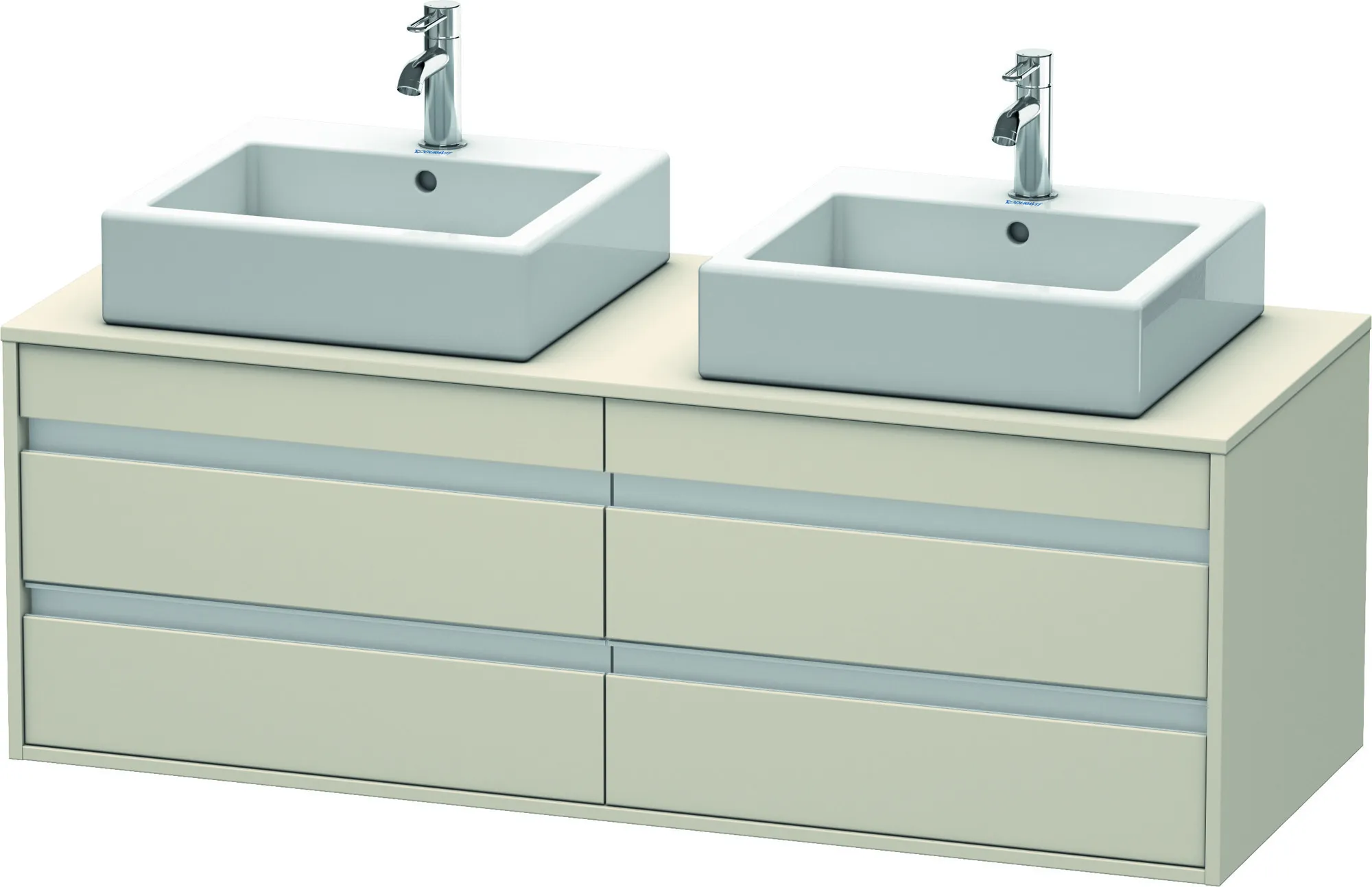 Duravit Waschtischunterschrank wandhängend „Ketho“ 140 × 49,6 × 55 cm Taupe Matt Duravit Waschtischunterschrank wandhängend „Ketho“ 140 × 49,6 × 55 cm Taupe Matt