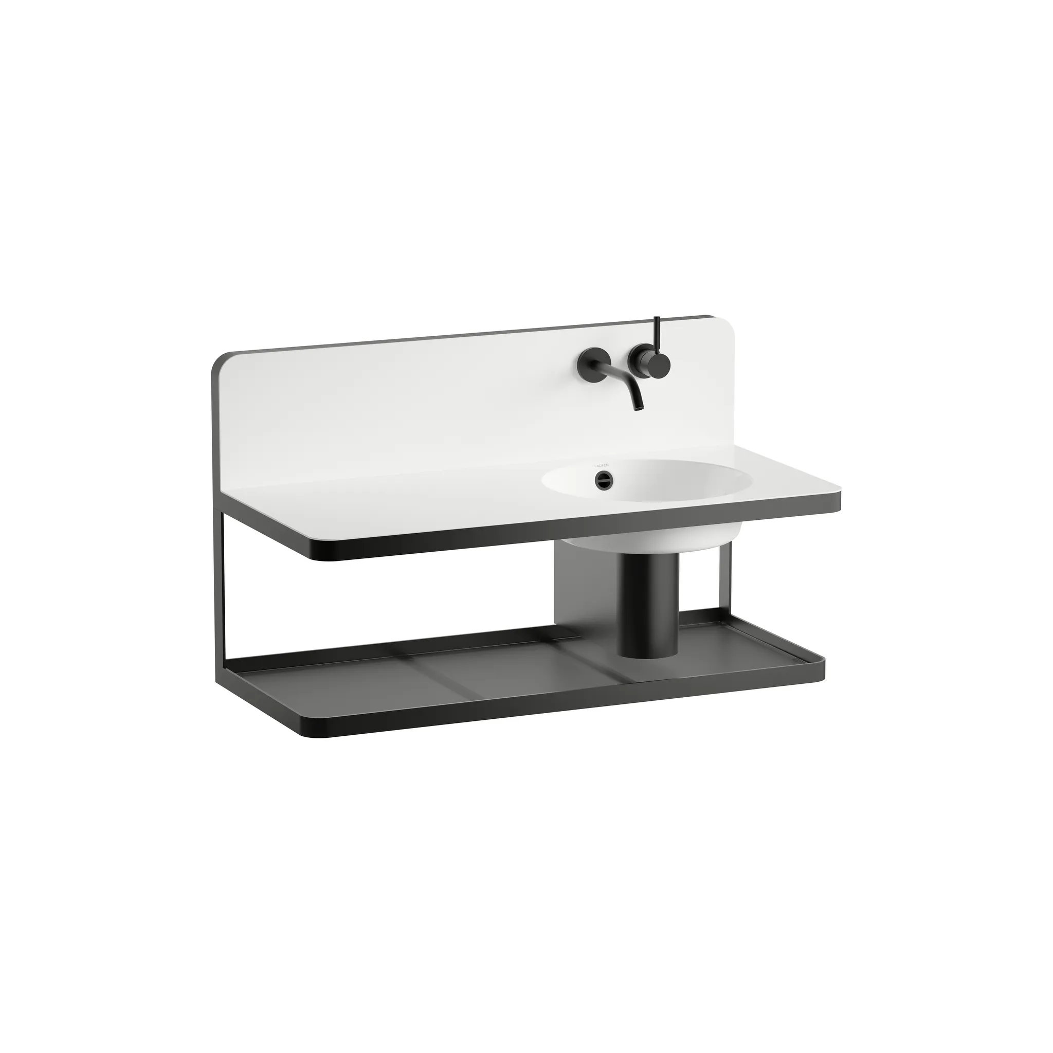 Laufen Waschplatz STEEL19 glasierter Stahl Becken rechts ohne Hahnloch mit Überlauf 1000 x 490 x 590 mm in weiß Laufen Waschplatz STEEL19 glasierter Stahl Becken rechts ohne Hahnloch mit Überlauf 1000 x 490 x 590 mm in weiß