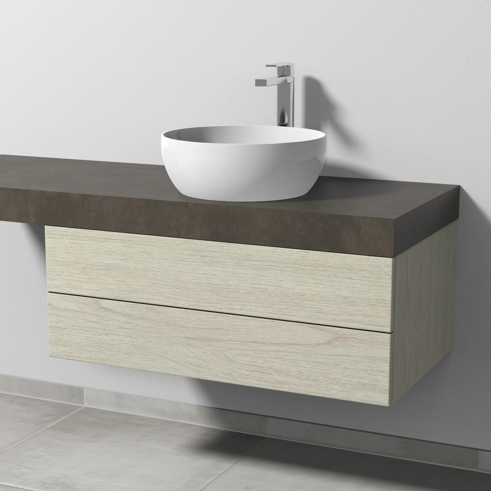 Sanipa Waschtischunterschrank „2morrow“ 900 × 340 × 520 mm in White Oak