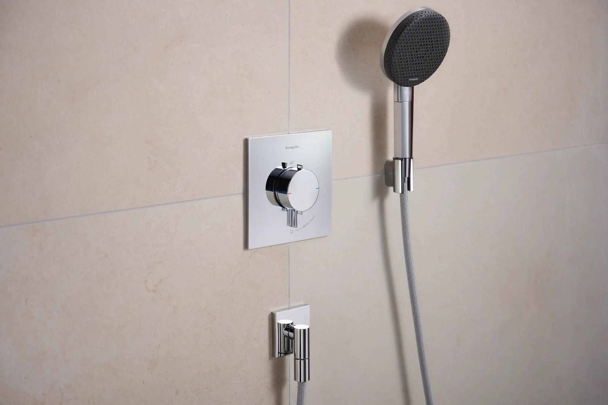 Dusche-Anschlussstück „FixFit Fine E“ in Chrom