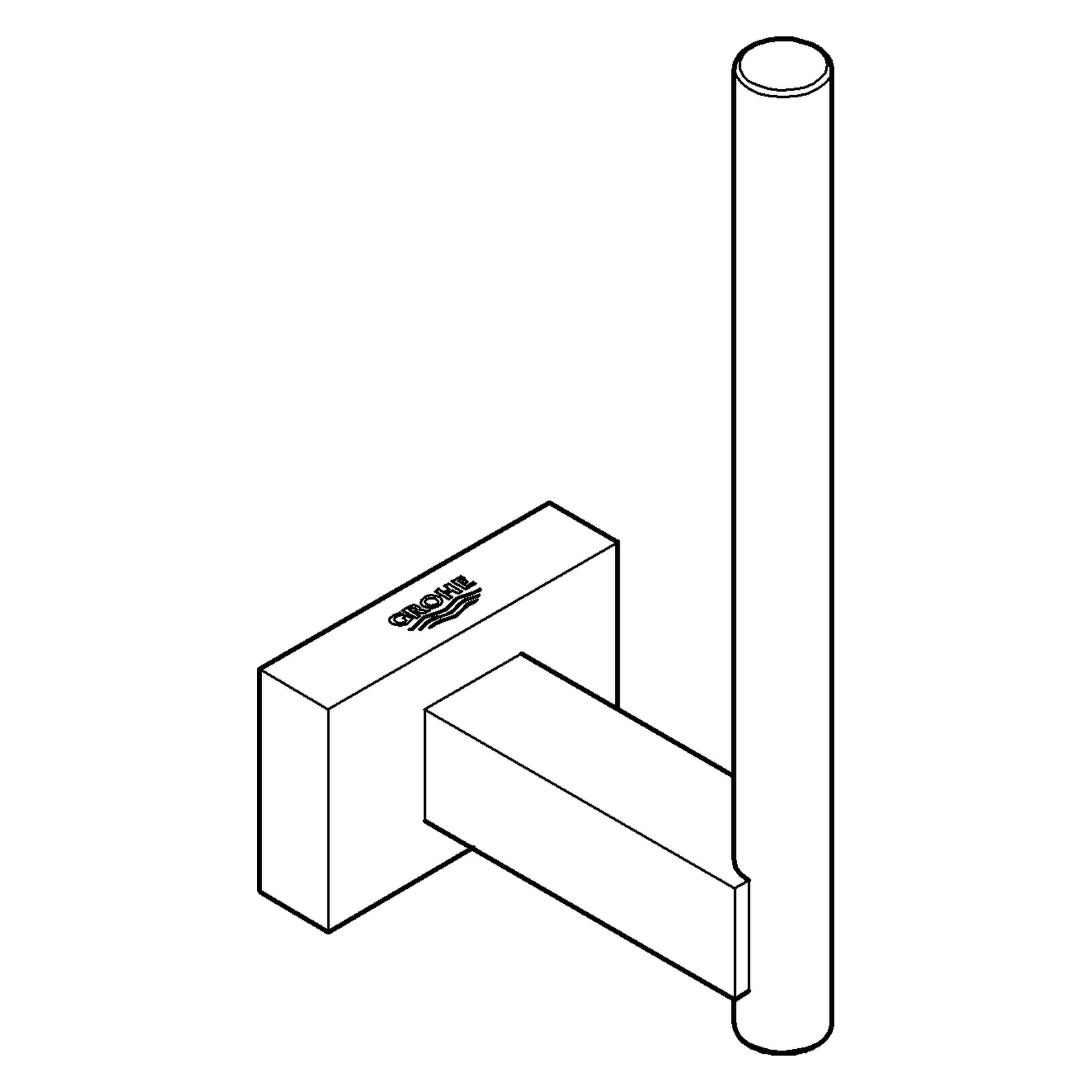 Reserve-Toilettenpapierhalter Essentials Cube 40623_1, Wandmontage, chrom