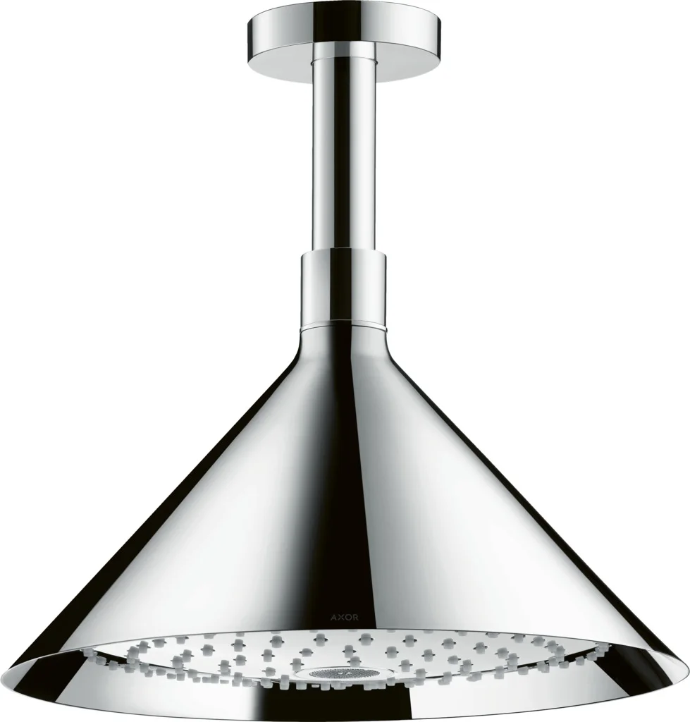 Hansgrohe AXOR Showers/front Kopfbrause 2jet mit Deckenanschluss, Chrom, 279 mm Brausekopfgröße, Rain/RainAir Strahl, 17 l/min Durchflussmenge, verstellbarer Winkel, abnehmbare Strahlscheibe, DN15 Anschluss Hansgrohe AXOR Showers/front Kopfbrause 2jet mit Deckenanschluss, Chrom, 279 mm Brausekopfgröße, Rain/RainAir Strahl, 17 l/min Durchflussmenge, verstellbarer Winkel, abnehmbare Strahlscheibe, DN15 Anschluss