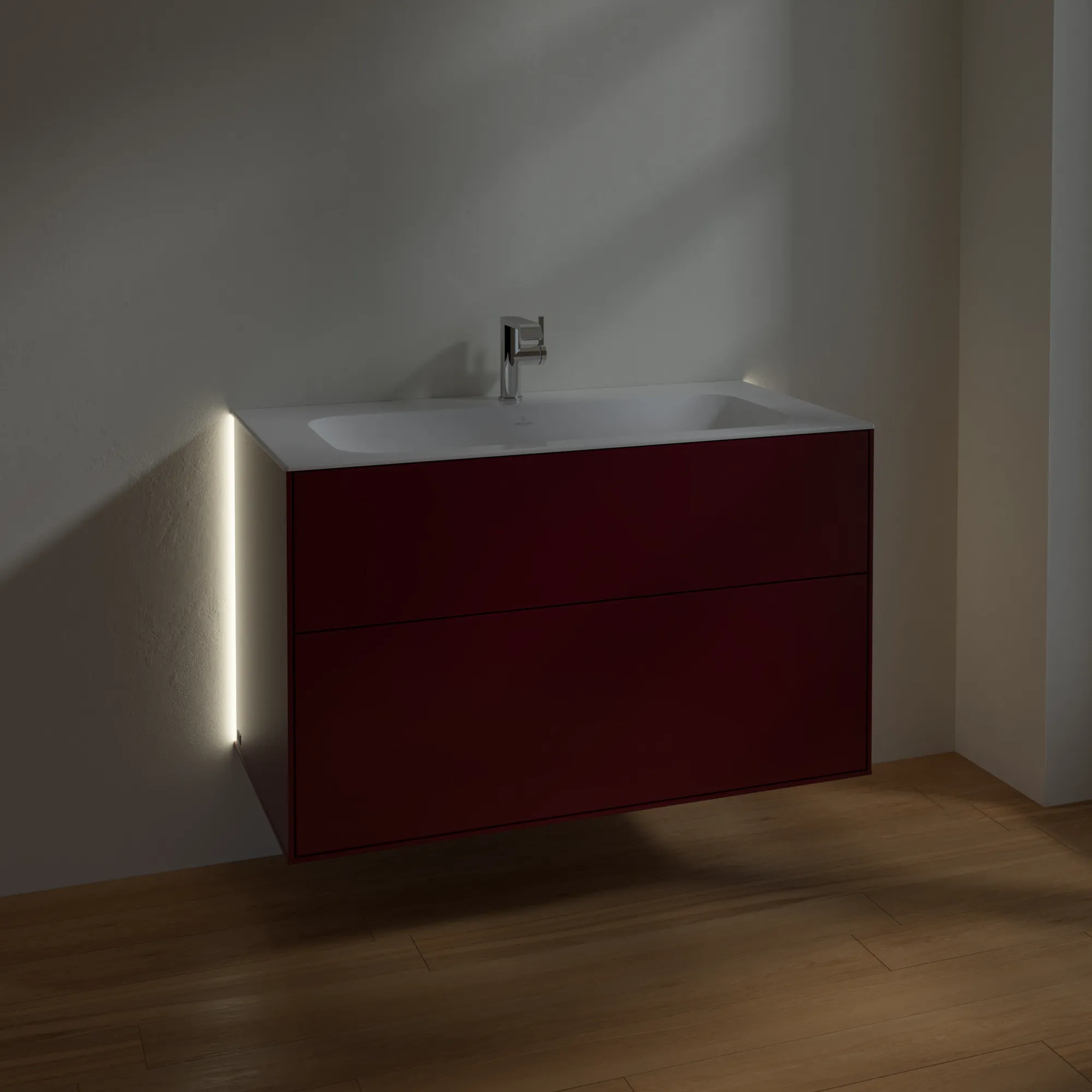 Villeroy & Boch Waschtischunterschrank „Finion“ für Schrankwaschtisch 996 × 591 × 498 mm Peony Matt Lacquer, für Becken mittig