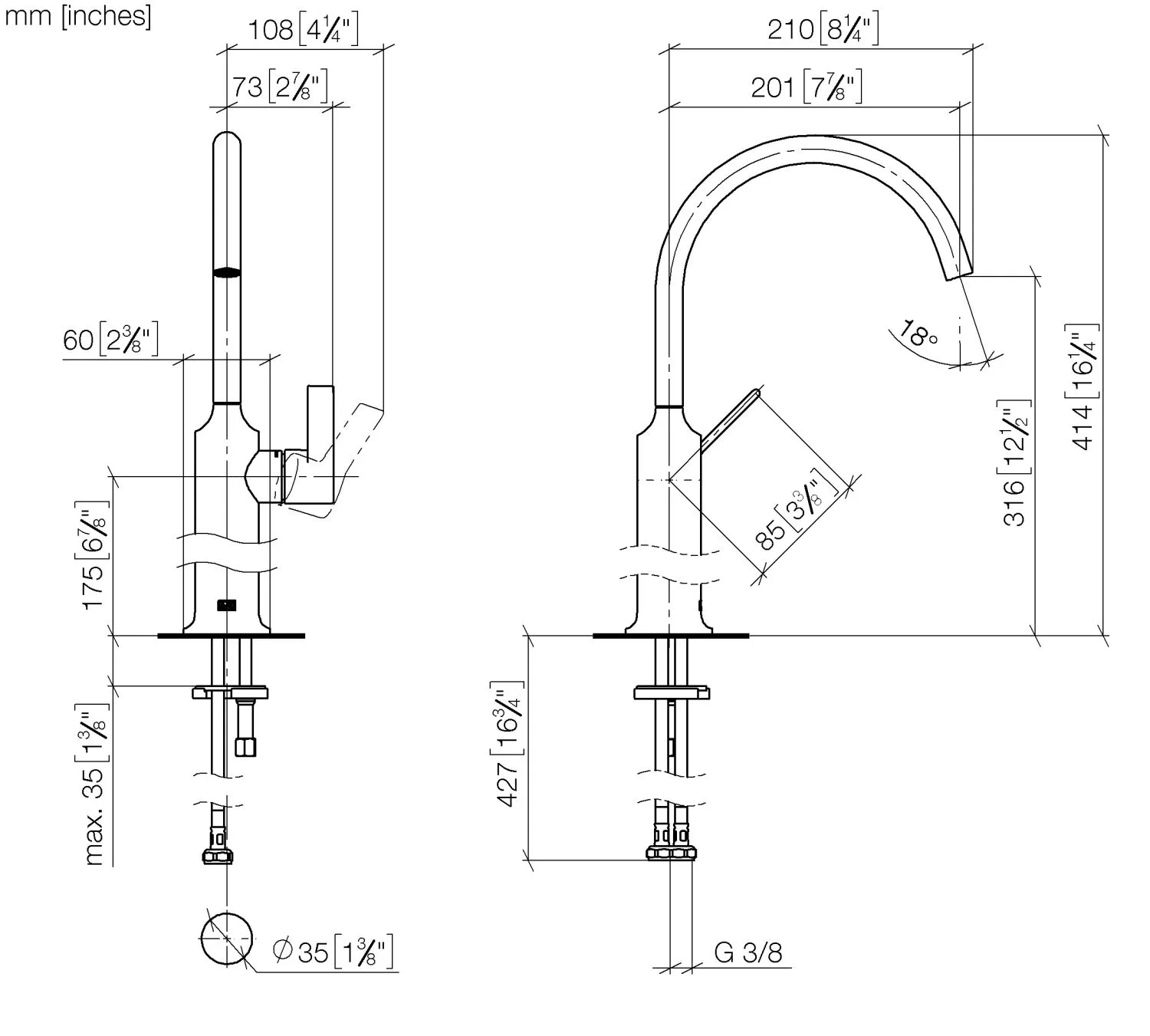 Dornbracht VAIA Waschtisch-Einhandbatterie mit erhöhtem Standfuß ohne Ablaufgarnitur - Chrom Dornbracht VAIA Waschtisch-Einhandbatterie mit erhöhtem Standfuß ohne Ablaufgarnitur - Chrom