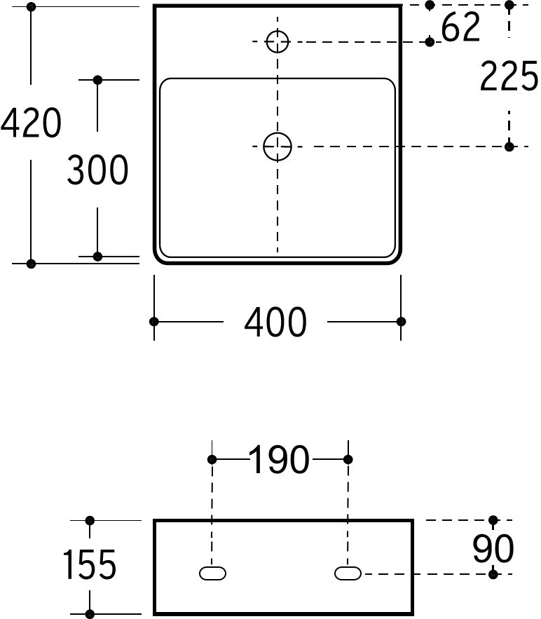 Aufsatzwaschtisch AqvaCeramica "SlimRim" - 420 × 400 mm - Höhe 155 mm - 1 Hahnloch - Überlauf - weiß Auch für Wandmontage geeignet! Aufsatzwaschtisch AqvaCeramica "SlimRim" - 420 × 400 mm - Höhe 155 mm - 1 Hahnloch - Überlauf - weiß Auch für Wandmontage geeignet!