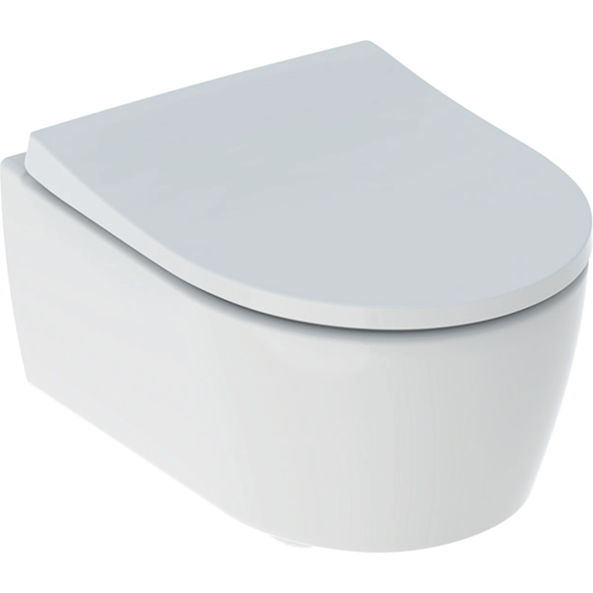 Wand-Tiefspül-WC Set mit WC-Sitz „iCon“ geschlossene Form 36,6 × 38,1 × 49 cm, ohne Spülrand