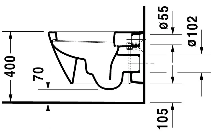 Wand-Tiefspül-WC „Starck 2“ 36,5 × 38 × 54 cm