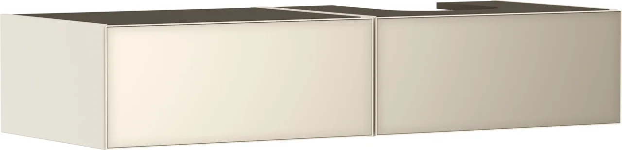 Hansgrohe Xevolos E Waschtischunterschrank Sandbeige Matt, 1370x550 mm, 2 Schubkästen, grifflos mit PushOpen und SoftClose, vormontiert Hansgrohe Xevolos E Waschtischunterschrank Sandbeige Matt, 1370x550 mm, 2 Schubkästen, grifflos mit PushOpen und SoftClose, vormontiert