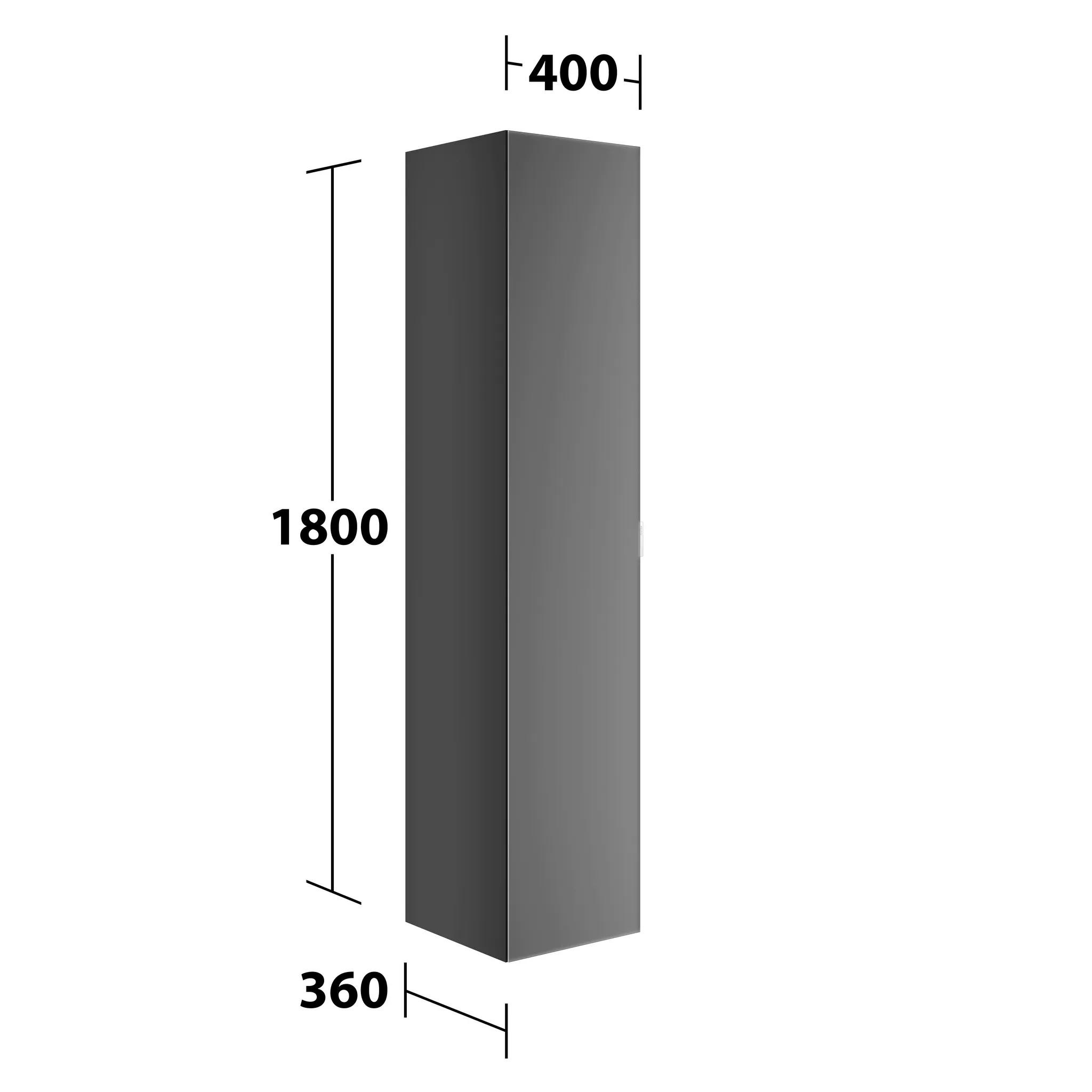 KEUCO Hochschrank „Edition 11 Art“ Smoke (Glas, satiniert), Smoke (Lack, seidenmatt), Anschlag links, mit Steckdose 400 × 1800 × 360 mm