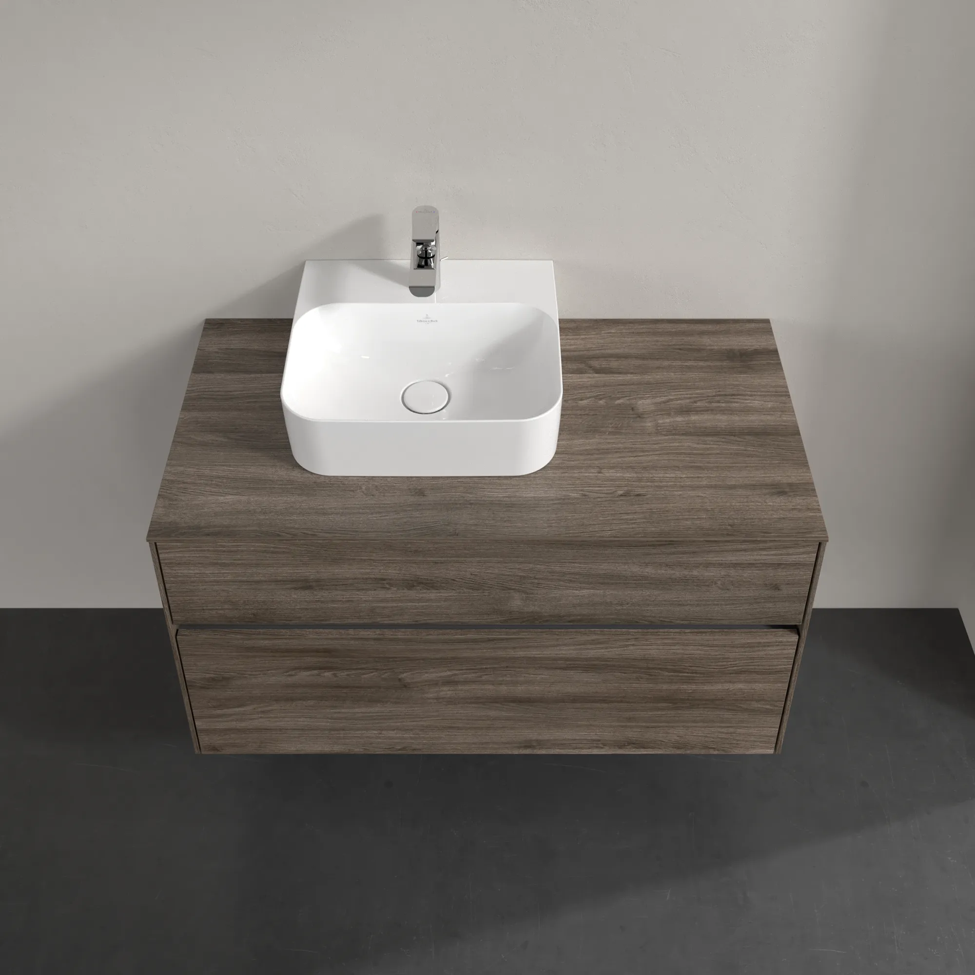 Villeroy & Boch Waschtischunterschrank „Collaro“ 1000 × 548 × 500 mm Stone Oak, ohne Beleuchtung, für Becken links