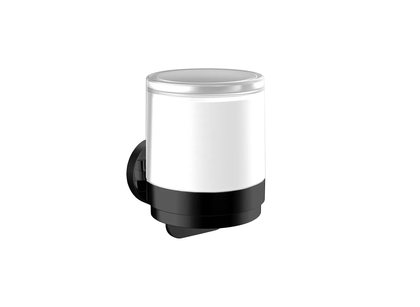 emco round Einhand-Seifenspender Glasteil satiniert schwarz emco round Einhand-Seifenspender Glasteil satiniert schwarz