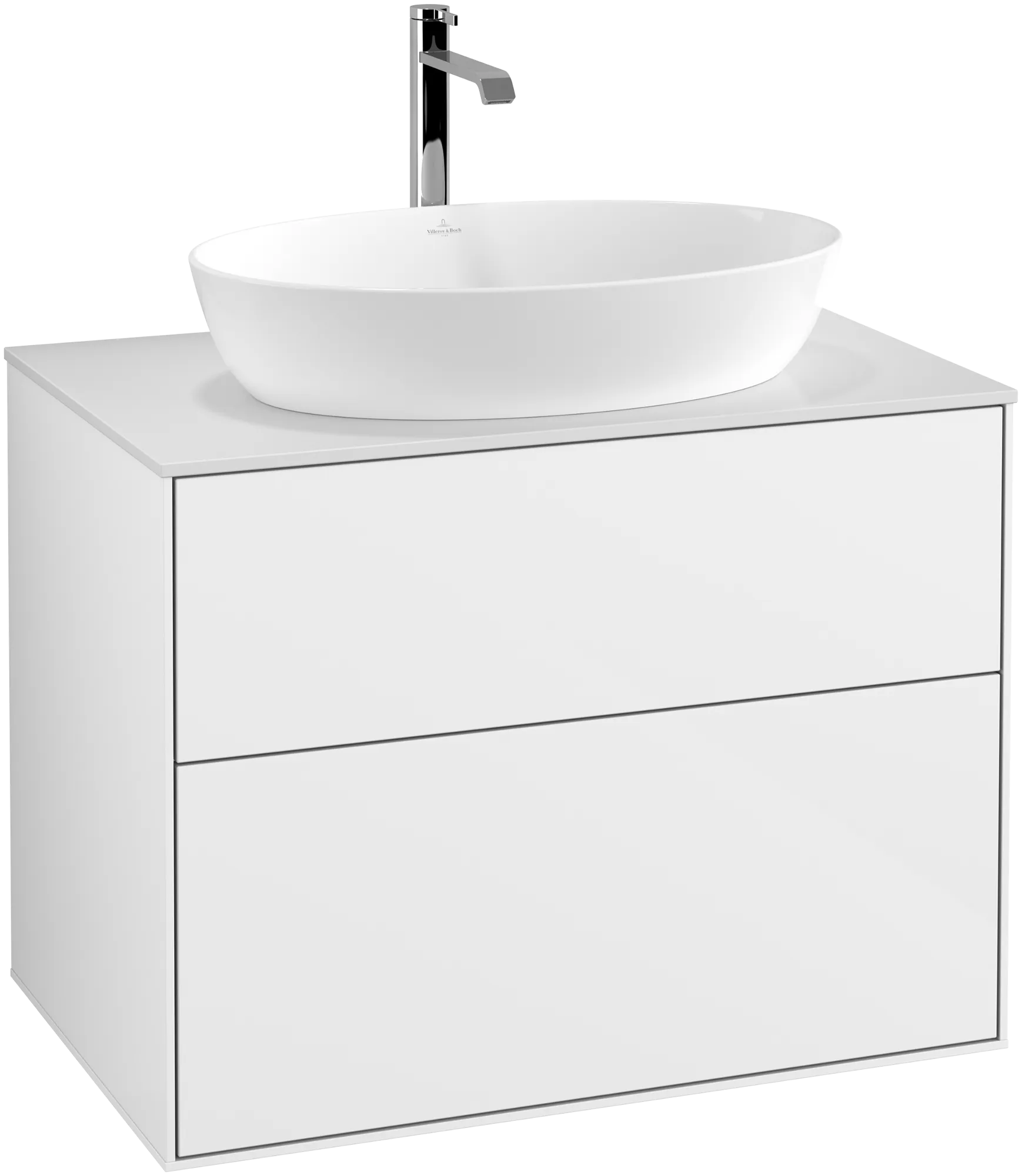 Villeroy & Boch Finion Waschbeckenunterschrank G75 800x603x501mm Glossy White Lacquer / Glass White Matt